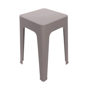 Taburet suprapozabil din plastic, 33x33x47cm, gri
