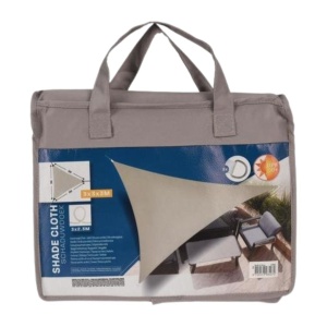 Pânză de umbrire triunghiulară 3x3x3 m, taupe, cu protecție solară UPF 50+