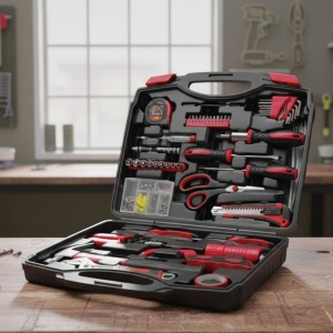 Trusă de scule si accesorii,169 de piese, FX Tool, negru si rosu, in valiză