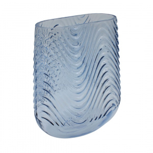 Vază decorativă sticlă albastru 21x17x13 cm - Img 1
