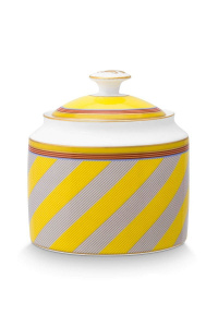 Zaharniță porțelan, Pip Studio, Stripes Yellow, 550ml, colecția Pip Chique - Img 1