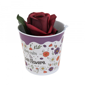 Suport ghiveci 13.5 cm "Keep calm & love flowers"