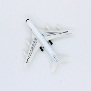 Avion alb de jucărie sistem pull-back