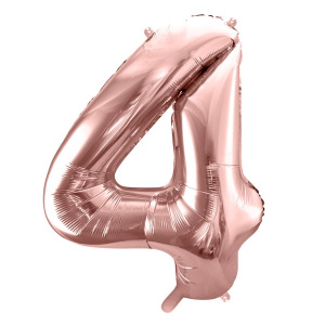 Balon cifra 4, roz, 35 cm