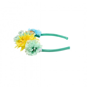 Coroniță de păr, turcoaz cu floricele, Zooky, accesoriu elegant pentru fete și evenimente speciale