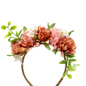 Coroniță păr culoarea crem cu floricele 