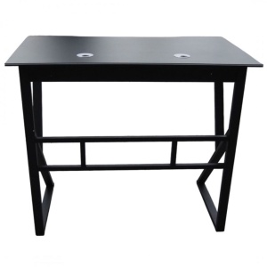 Birou Gaming, cadru metalic, blat neted cu orificii pentru cabluri, culoarea negru, 100x60 cm, eCarla, STL20CZ