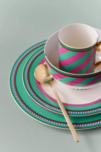 Bol din porțelan, Pip Studio, Stripes Pink-Green, 15.5cm, colecția Pip Chique - Img 3