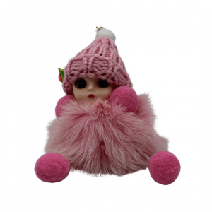 Breloc puf roz model bebeluș - Img 2