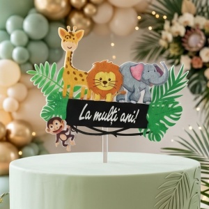 Cake Topper pentru tort, model cu animăluțe zoo