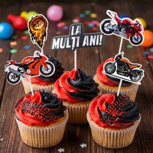 Cake Topper pentru tort model cu stickere motor