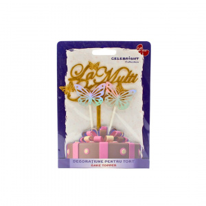 Cake Topper tort La Mulți Ani cu fluturași - Img 2