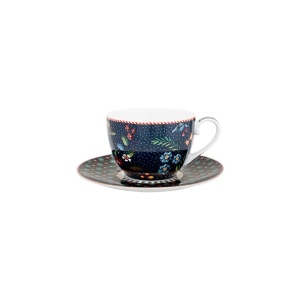 Cană espresso cu farfurioară, Pip Studio, 280ml, colecția Berry Blues