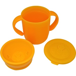 Cană silicon pentru bebeluși, 350ml, OrangieFly, Frootimals