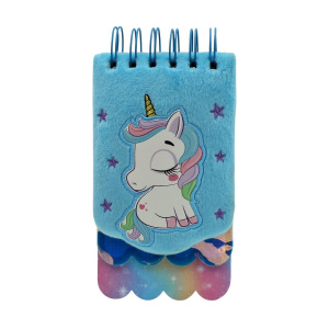 Carnețel, bleu, 3D, Unicorn, 120 pagini