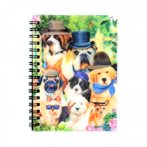 Carnețel zoo, cu spirală, 3D, Dandy Dogs