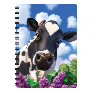 Carnețel zoo, cu spirală, 3D, "LiveLife - Curious cow" - Img 1