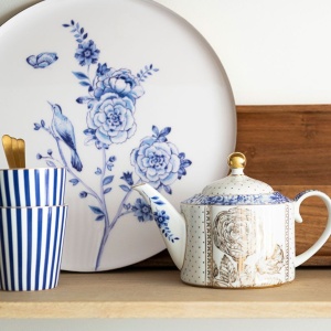 Ceainic din porțelan, Pip Studio, 900ml, colecția Royal White
