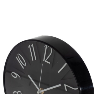 Ceas decorativ de perete, negru cu cifre albe, 24.8 cm, design modern