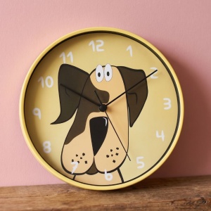 Children's wall clock, 20.3 cm, puppy design