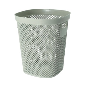 Coș de gunoi 12.5L, din plastic reciclat, model perforat, verde
