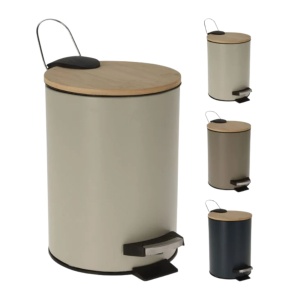 Coș de gunoi cu pedală, capacitate 3l, culoarea gri, 17x24 cm