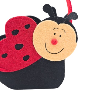 Coșuleț decorativ, pentru Paște, din fetru, model gărgăriță, 14 cm