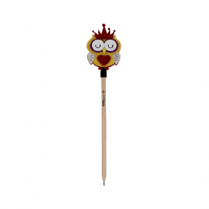 Creion figurină Bufniță galben coroană roșie 25cm - Img 3
