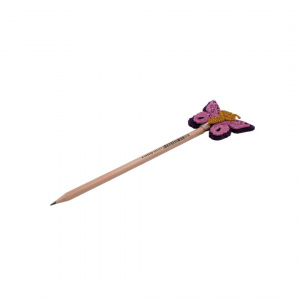 Creion figurina Fluture albastru aripi roz 22cm