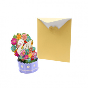 Decorațiune din hârtie Magic Pop-Ups Lebăda cu flori - Img 4