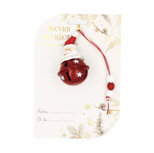 Decorațiune din metal - Clopoțel roșu - Moș Crăciun