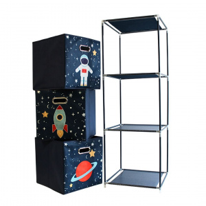 Dulap modular 3 rafturi și 3 cutii depozitare Space - Img 2