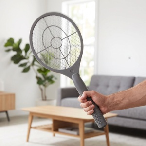 Electric insect swatter, 17 x 46 cm, grey