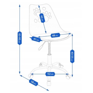 Scaun de birou ergonomic pivotant Joy, reglabil pe înălțime, cu roți și pernă de șezut, negru/gri