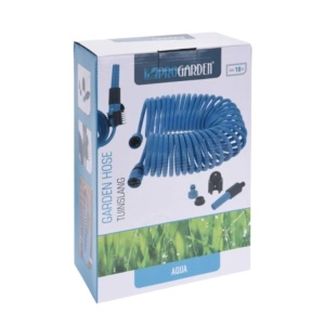 Tambur furtun de grădină 15 m cu suport de perete și accesorii – set complet pentru udare