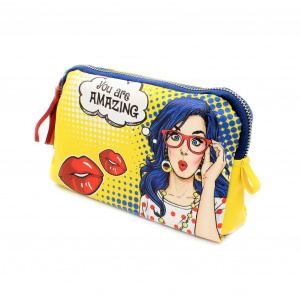 Geantă pentru produse cosmetice, Nekupto, 19.5x12x7 cm, You are amazing