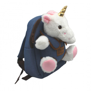Ghiozdan grădiniță, Perletti, cu unicorn, pluș detașabil, 21cm - Img 1