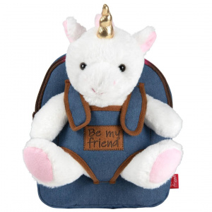 Ghiozdan grădiniță, Perletti, cu unicorn, pluș detașabil, 21cm - Img 2