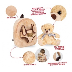 Ghiozdan grădiniță, Perletti, model Ursulețul Belly, 27 cm, colecția Perletti Toys