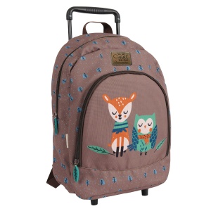 Ghiozdan troller, Perletti, model Bufniță & Căprioară, 40 cm, colecția Cool Kids - Img 1