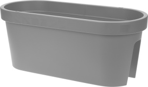 Ghiveci pentru balustradă, design oval, culoare gri light, 60х28х25 cm