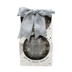 Glob de Crăciun, cu led, culoarea gri, mesaj „Shine Bright Like Christmas Lights"