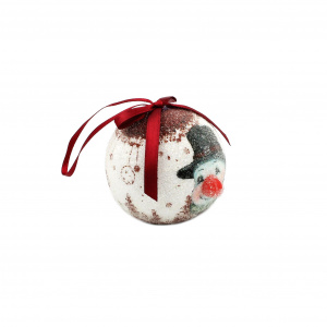 Glob decorativ alb cu roșu - Baby Snowman