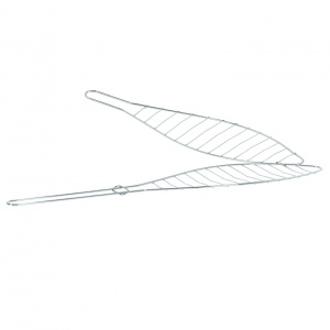 Gril pliabil pentru pește 42x9 cm – suport metalic cromat pentru grătar BBQ