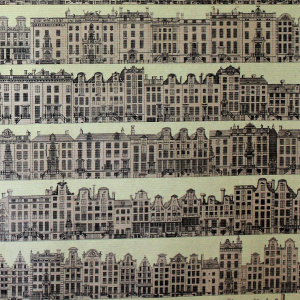 Hârtie pentru ambalat cadouri Kraft Vintage 200x70 cm Buildings