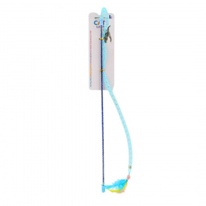 Jucărie undiță albastră pentru pisici 40cm