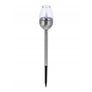 Lampă solară Jumi, LED alb cald, 39 cm, oțel inoxidabil, clasă protecție IP44, cu baterie reîncărcabilă