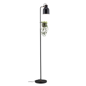 Lampadar Neordic Elric pentru plante, max 1x20W, bec E27, culoare negru/cupru 230V din metal și sticlă