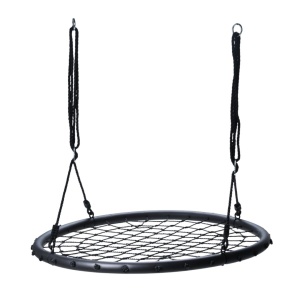 Leagăn tip cuib pentru copii, Koopman Ø100 cm, negru, reglabil, suportă până la 100 kg, pentru exterior și grădină