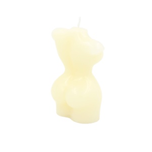 Lumânare decorativă, bust feminin, din ceară – model sculptural alb mat pentru decor modern